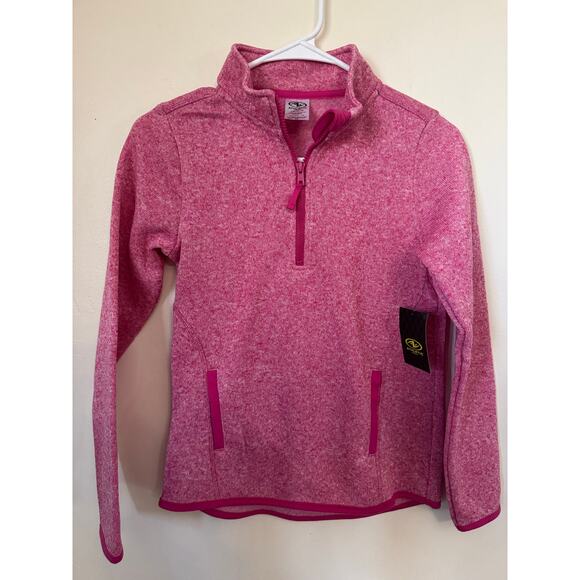 Athletic Works Other - NWT Athletic Works Girls L 10-12 Pink Sweater Fleece 1/4 Zip Pullover